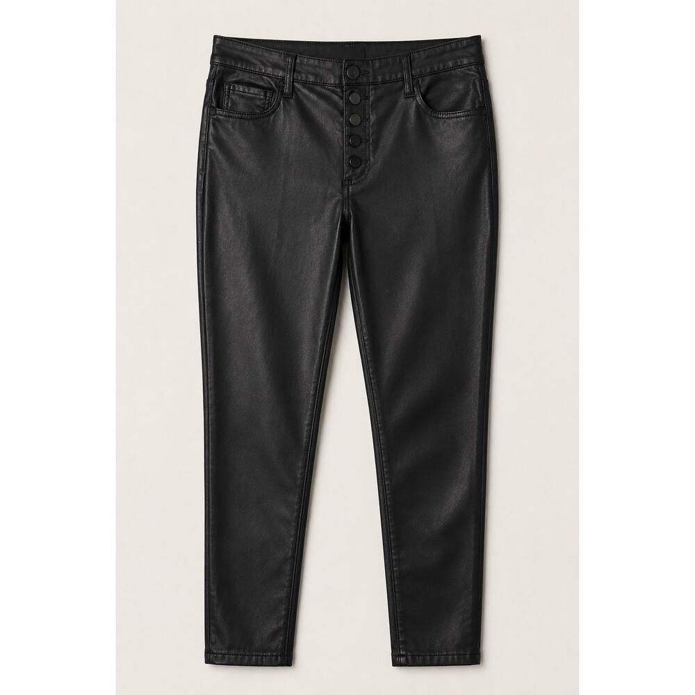 KUT From The Kloth Black Coated Skinny Jeans Pants Size 12 - Picture 2 of 8